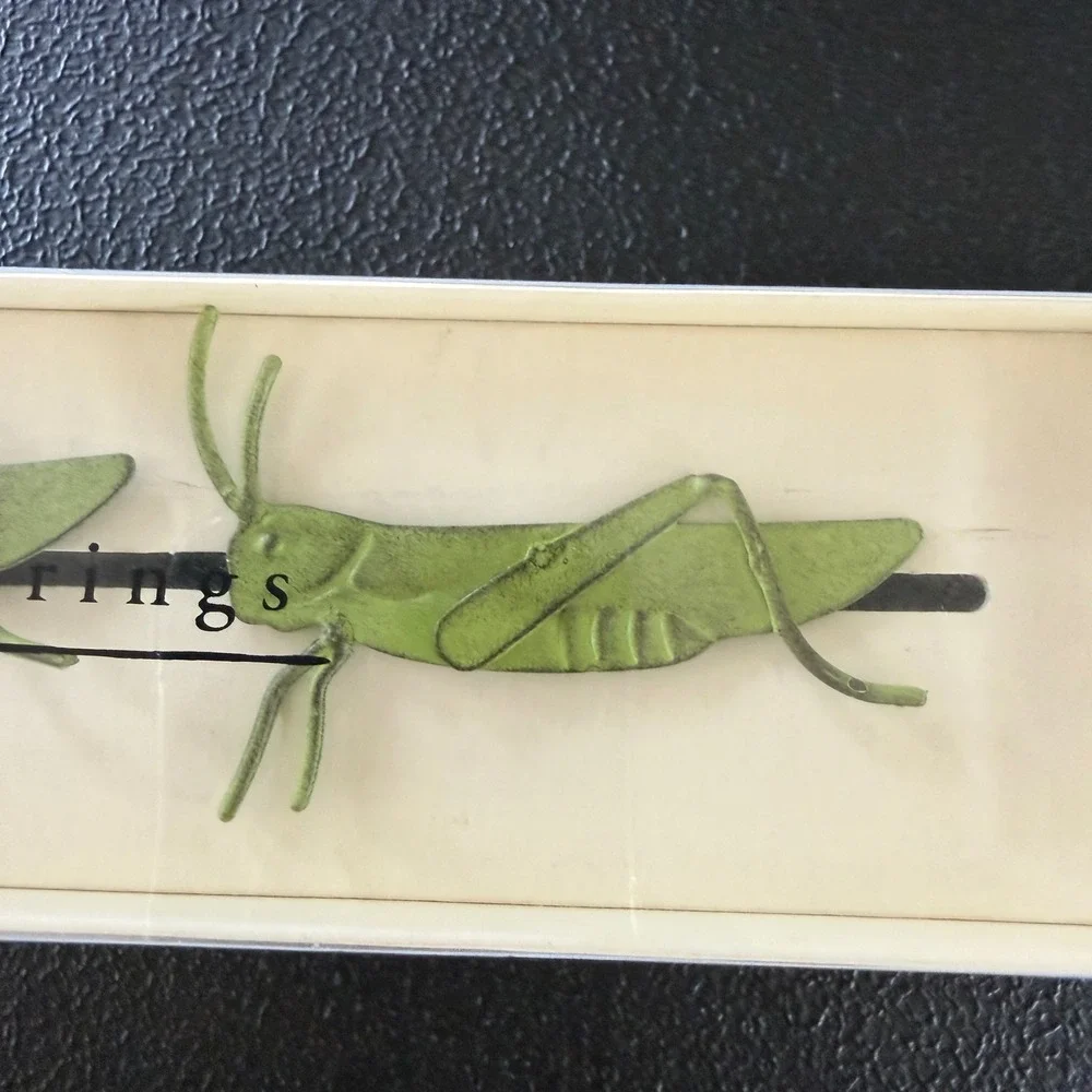 Pier 1 Imports Grasshopper Napkin Rings Set of 4 Green Insect Garden Table Decor